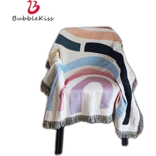 Bubble Kiss Nordic Style Blanket Double-Sided Home Blankets For Beds Dust-proof Sofa Cover Blankets Decor Tassel Throw Blanket