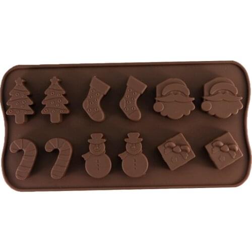 Christmas Snowman Socks Trees Pattern Silicone Mold Chocolate Mold Baking Non-Stick and Heat-Resistant Kitchen Handmade Tools