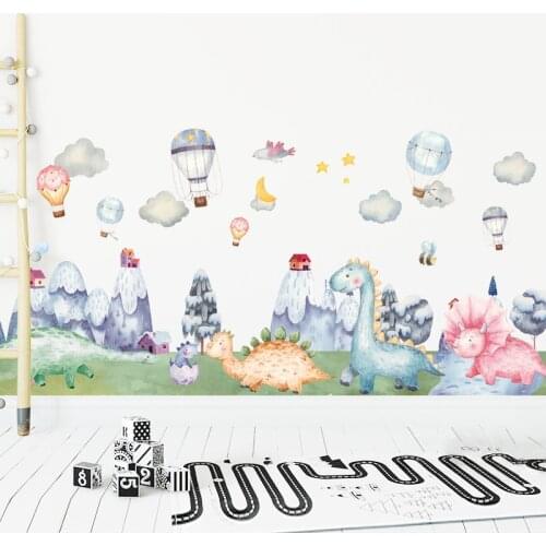 Snow Mountain Dinosaur Park Wall Sticker for Kids rooms Wall Decor Vinyl Wall Decals Home Decor Art Murals Removable Stickers