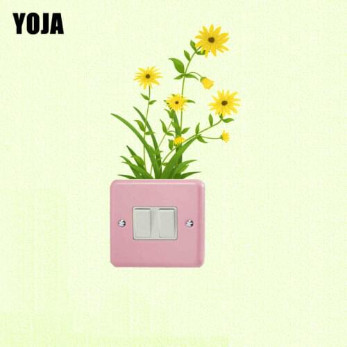 YOJA Perfect Swith Decal Lively Cute Smart Sunflower Design Fashion Modern Colorful Cartoon Plant PVC Wall Sticker 13SS0023