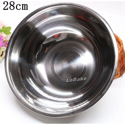Brand new 28cm top quality thick stainless steel egg beating pan bowl kneading basin dinner pans cooking tools kitchen gadgets