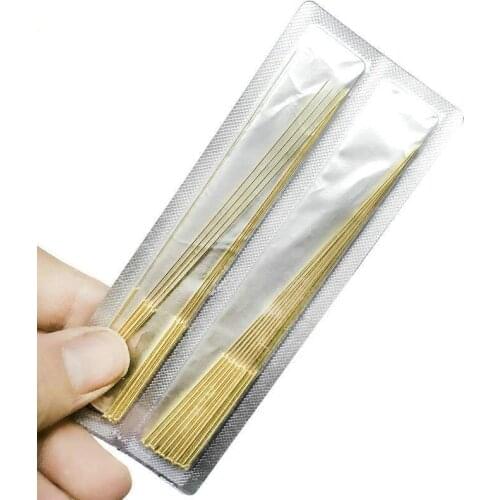 Gold plated Sterile Acupuncture needles Hyposensitivity Non-disposable use full gilded needle,20pcs/lot 0.25mm 0.3/0.5/0.6/0.8
