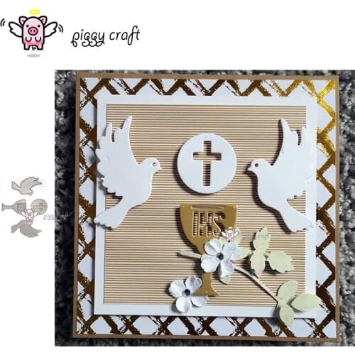Piggy Craft metal cutting dies cut die mold IHS Letter cup pigeon Scrapbook paper craft album card punch knife art cutter die