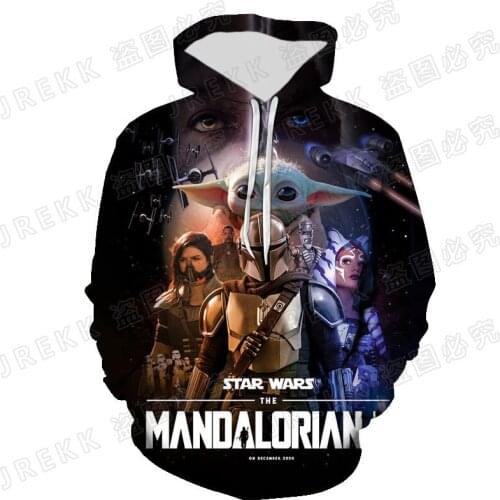 Men Sweatshirts Star wars The Mandalorian Boba Fett Baby Yoda Kids Hoodie Spring Autumn Streetwear Women Tracksuit