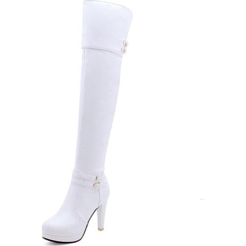 Wind 2018 foreign trade and sexy glass with high with waterproof 32 knee-high boots - 48 code 1898