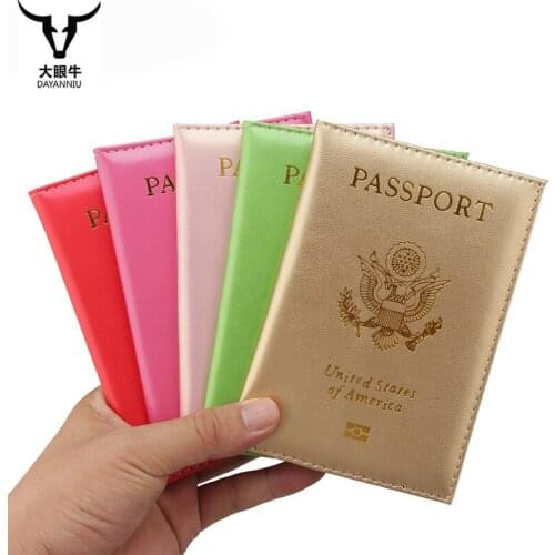USA Design Women Passport Cover Colorful Soft Travel Passport Holder PU Leather Passport Cover Credit Card Case