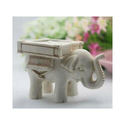 1PC Beige Retro Elephant Tea Light Candle Holders Ivory Wedding Party Decor Candlestick Candle Holders