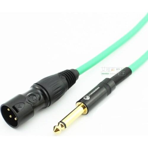 1Pcs Yongsheng fever grade 6.35 large two-core to XLR male plug cable 6.5 to cannon power amplifier mixer audio cable HiFi