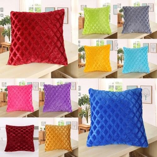 1PC Soft Velvet Cushion Cover Decorative Pillow Cases Throw Pillowcase Solid Color Plush Home Decor Sofa Pillow Covers 43*43cm