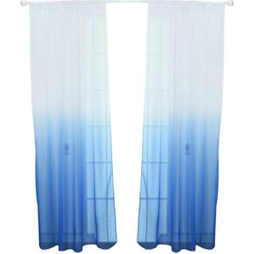 100cm x 200cm Modern Gradient Color Shop Window Tulle Curtains For Living Room Bedroom Organza Voile Curtains Hotel Decoration