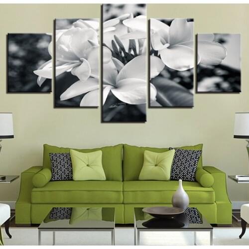 5 Pieces Black And White Flowers Posters Pictures Modern Home Wall Decor Canvas Art HD Print Painting On Canvas For Living Room