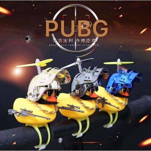 Car Accessories Yellow Duck with Helmet for Interior Decoration Bike Motor Cycling Accessories Without Lights
