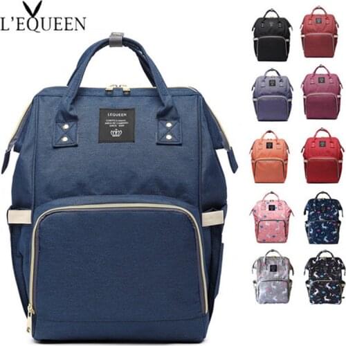 Lequeen Brand Diaper Bag Large Capacity Mummy Bag Travel Backpack Designer Nursing Bag for Baby Care
