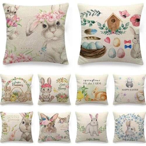 45 * 45cm Christmas Deer Cushion Cover For Sofa Linen Pillowcase Pillows Covers Home Textile Covers Decoration