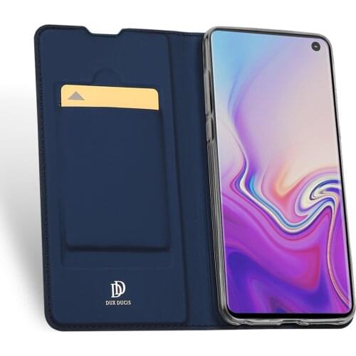 For Samsung Galaxy S10 DUX DUCIS Skin Pro Series Flip Cover Luxury Leather Wallet Case Full Good Protection Steady Stand