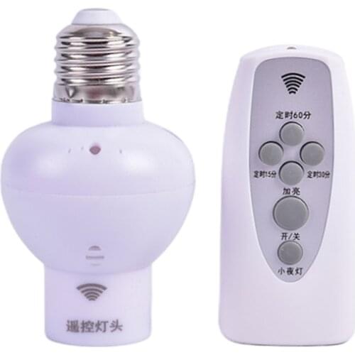 E27 Socket Lamp Base Remote Control Lamp Holder Support Dimmer Delay LED Bulb Switch RF/IR/Sound Light Control Night Light Base