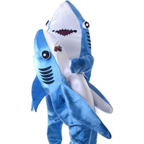 Kids Jumpsuit Cosplay Costume Shark Stage Clothing Fancy Dress Halloween Christmas Props Onesies for Adults Jumpsuit