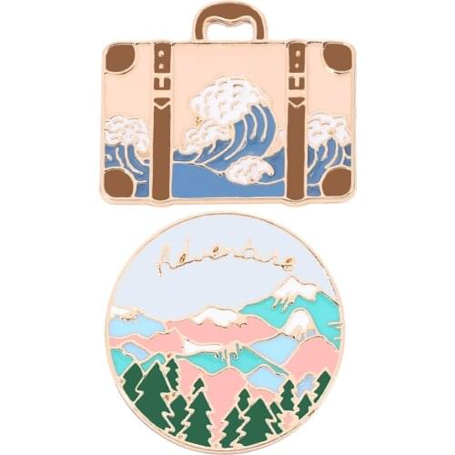 Outdoors Adventure Enamel Pins Wild Hiking Travel Brooches Men Women Collection Mountain Camping Firewood Explore Nature Badges