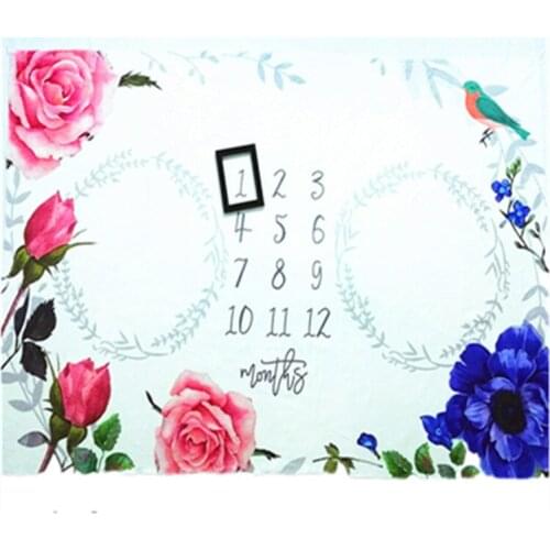 Baby Milestone Flannel Blanket Photography Newborn Backdrops Twin Baby Cute Background Cloth