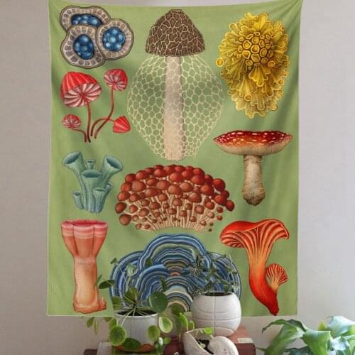 Mushroom Aesthetic Tapestry Wall Hanging Bedroom Livingroom Decoration Botanical Wall Tapestries