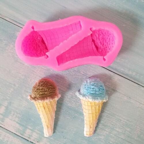 Icecream Cone Shape Silicone Mold Cake Decorating Fondant Cake Chocolate Clay DIY Decorating Gumpaste Tool Sugarcraft Cake Mold