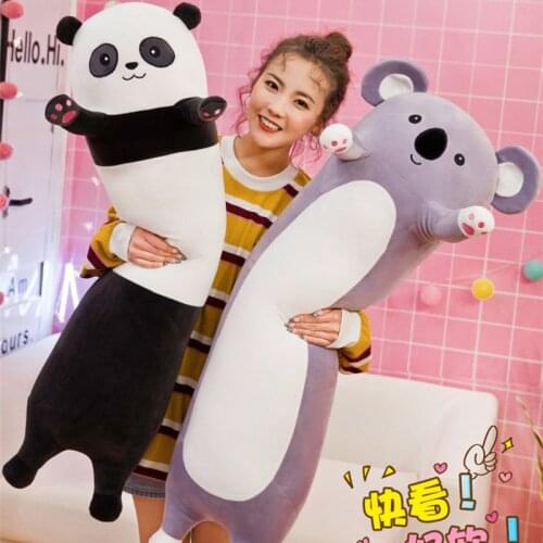 70-130cm Long Giant Panda Plush Toy Cylidrical Animal Bolster Pillow Koala Stuffed Plushie 70-130cm Children Sleeping Friend