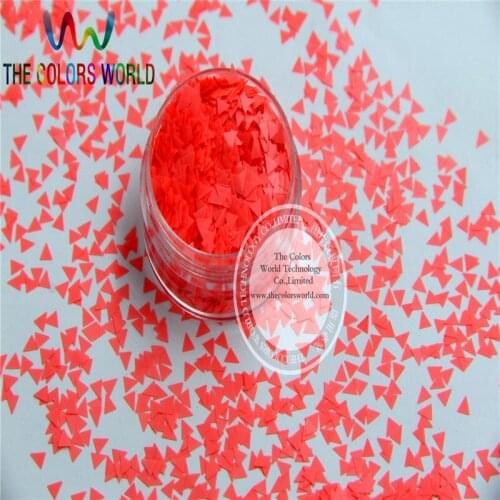 IN-H Solvent Resistant Neon Pink Red Color Triangle Shape Glitter for Nail Polish and DIY decoration 1Pack =50g