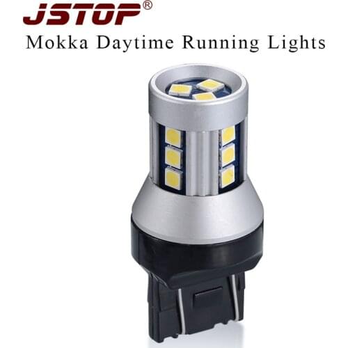 JSTOP Mokka led car Daytime Running Light Super bright 7443 Canbus bulbs 12VAC T20 daytime light W21/5W auto Lights daylighting
