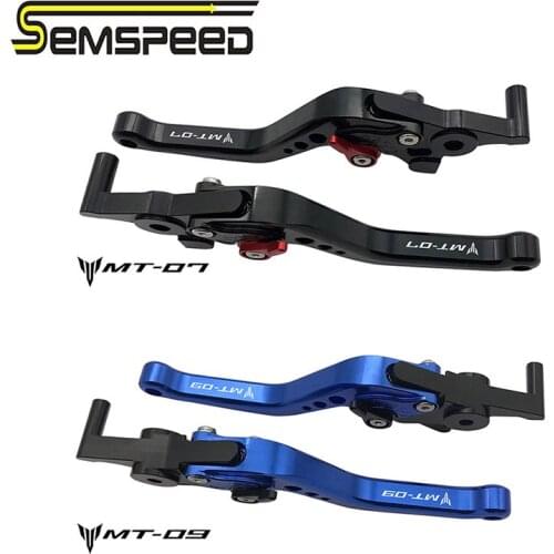 Short Brake Clutch Levers For YAMAHA MT07 FZ07 MT09 FZ09 2014-2020 SEMSPEED Motorcycle Adjustable CNC Levers Logo MT-09 MT-07