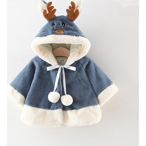 Toddler Girl Jacket Winter Children Thicken Warm Fur Clothes Fall Christmas Clothes Baby Boy Hooded Jacket 0-4 Yrs Kids Clothing