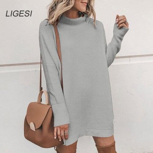 Модные вязаные платья LIGESI China At AliExpress