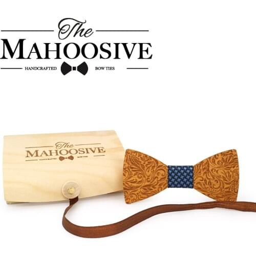 MAHOOSIVE Wooden Bowtie Neck bow Ties for Men corbata Gravatas accessories corbatas noeud papillon para hombre butterfly