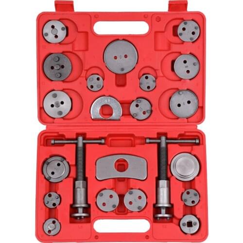 22pcs Auto Universal Disc Brake Caliper Car Wind Back Pad Piston Compress Repair Tool Kit Set with Case