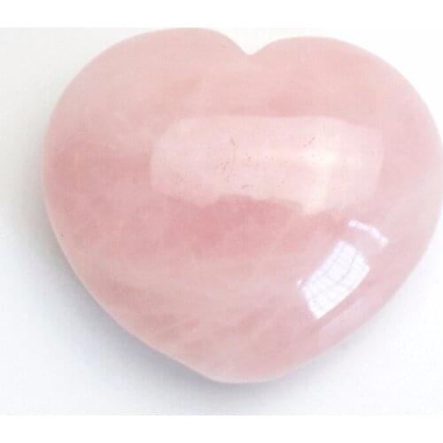 Natural Chakra Rose Quartz Carved Crystal Reiki Healing Love Puffy Heart Shaped Stone