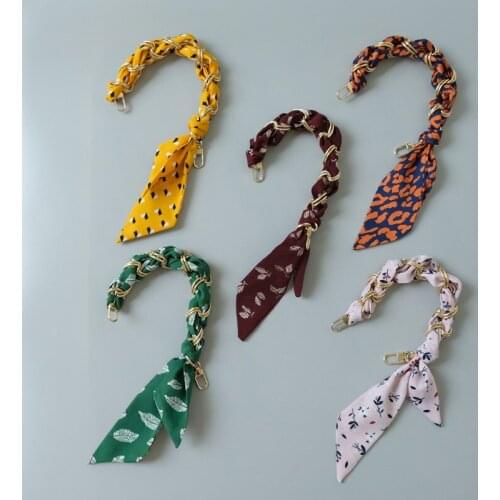 New Fashion Womens Handbag Strap Accessory Detachable Replacement Silk Scarf Short Chain Strap DIY Lady Shoulder Chain Parts