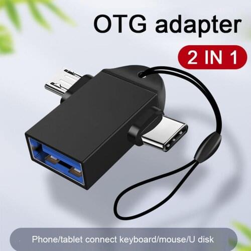2 in 1 Type-C Micro USB OTG Adapter For Android Huawei USB 3.1 Data Transmit Converters For Tablet Hard Disk Drive Phone