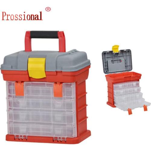 4 Layers Plastic Box Large Fishing Box Screw Parts Storage Tool Box Storage Fishing Lures Box Accessories Tool Boxol Box