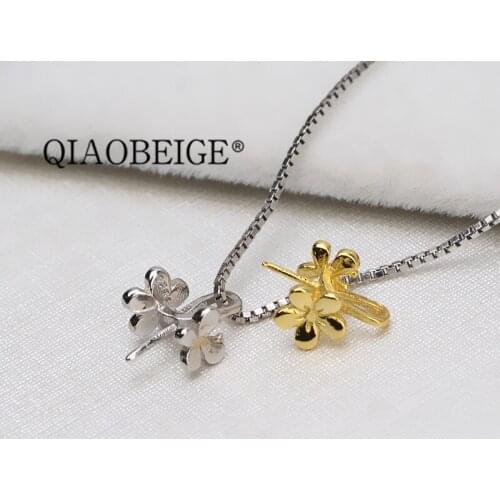 QIAOBEIGE Fashion jewelry popular 925 silver butterfly love flower pendant jewelry wholesale cheap price simple pendant for diy