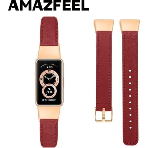 Bracelet For Huawei Band 6 Strap Leather Genuine Wrist Strap For Huawei Honor Band 6 band Watch Straps Wristband Accessories