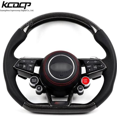 Custom Alcantar carbon fiber steering wheel For Aud i 2016-2019 TTS R8 TTRS TT racing wheel convertible