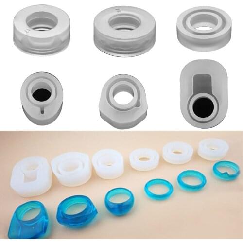 6 Style Rings Silicone Molds Epoxy Resin Casting Mold Mixed Style Ring Casting Mould for DIY Crafts Jewelry Making Pendants Tool