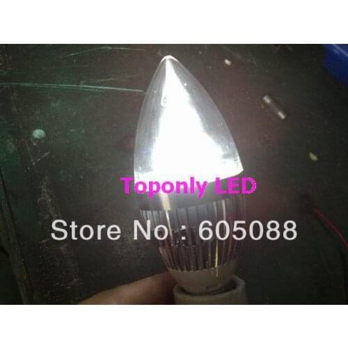 E14 3w led candle lamp bulb with isolated power supply ac85-265v,color white 250lm,30pcs/lot free shipping
