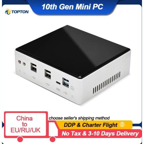 Intel i7-10510U i5 10310U Quad Core Mini PC 2*DDR4 2*Lan M.2 NVMe V310 NUC Win 10 WiFi HDMI Slim Computer UHD Graphics 4K TV Box