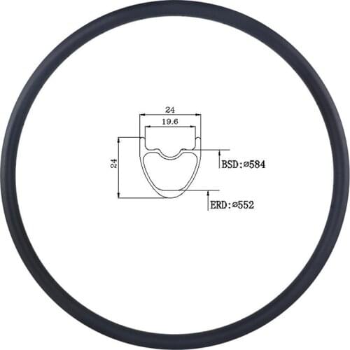 Ultra-light 235g 650B light XC MTB Carbon Rim 24mm width clincher tubeless 24mm depth 27.5er UD matte glossy mountain bike wheel