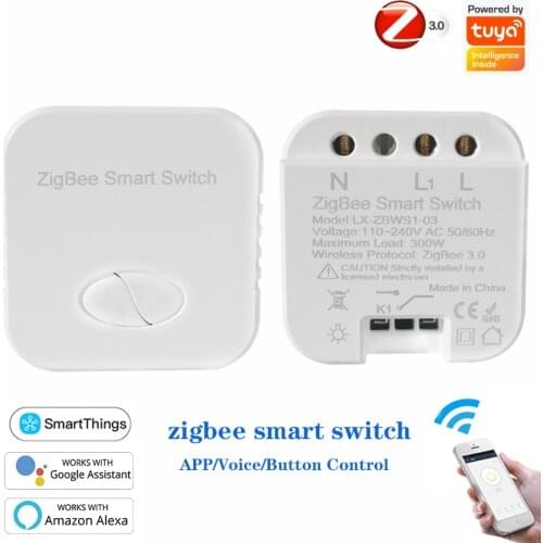 Mini Zigbee 3.0 Smart Switch 1 2Gang Module Breaker Automation Smart Lighting Remote Control Tuya for Google Alexa SmartThings