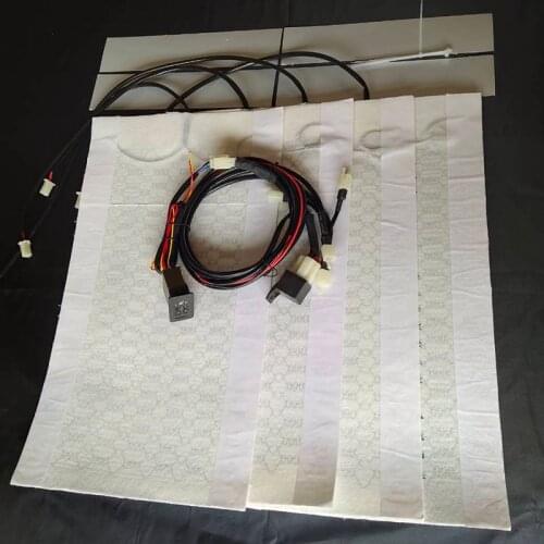 Universal Car Carbon Fiber Seat Heated Cushion 12V 2 Seats Auto Heater Pads Hi-Off-Lo Setting 5 Level Switch For SUV Truck RV