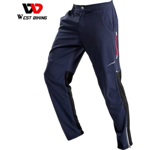 WEST BIKING Cycling Mens Biking Bicycle Bike Pants Windproof Outdoor Sports Trousers Running Reflective Pants For Man