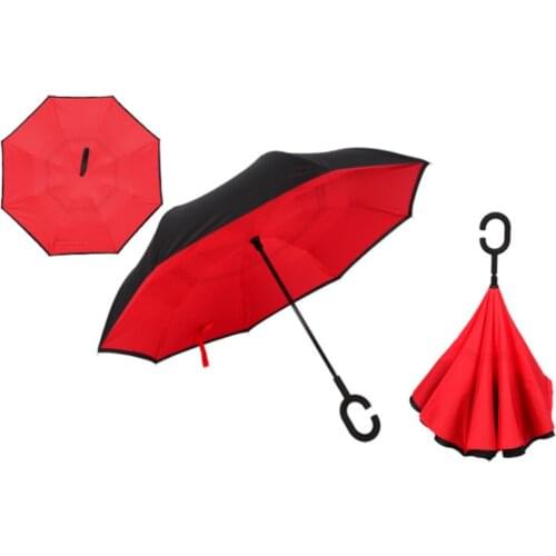 Yesello Folding Reverse Umbrella Double Layer Inverted Windproof Rain Car Umbrellas For Women
