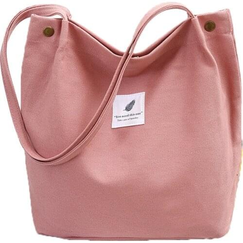 Artistic Indie Simple Campus WOMENS Bag Canvas Large Cloth Bag Hand Shoulder Shopping Bag