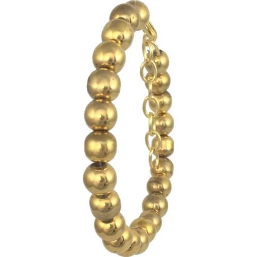 Bracelet 24k Gold-Painted Glass Beaded Handmade Woman Fashion Jewelry Made In Turkey